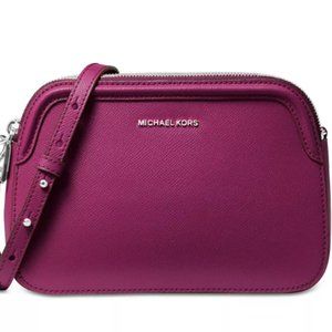 Michael Kors Bag- Crossgrain Leather Double Zip Crossbody